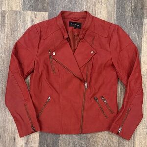 Women's Burnt Red Leather Jacket